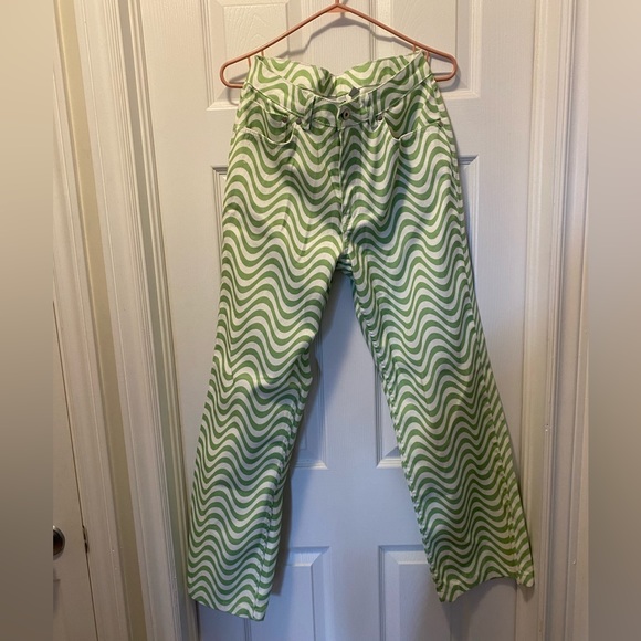 Ragged Wave Jean - White and Lime - Picture 2 of 3